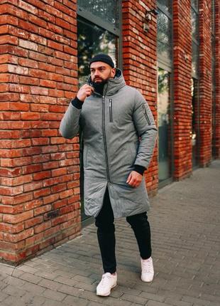 Чоловіча куртка парку зимова snowman сіра