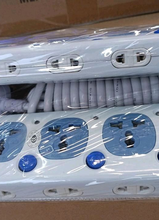 Подовжувач мережевий 4 розеки та 2m, eu plug з американською вилк