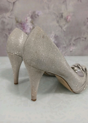 Туфлі для торжества , колір срібло , розмір 394 фото