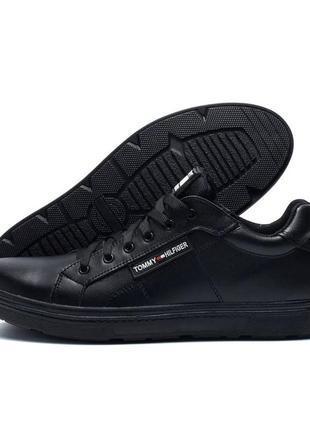 Шкіряні демісезонні кросівки tommy hilfiger