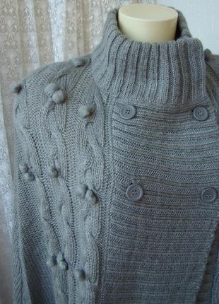 Кофта женская пончо вязаное зимнее теплое бренд f&f р.46-48 44893 фото
