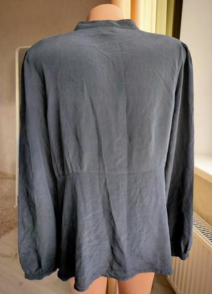 Черная легкая натуральная блуза, пог 573 фото