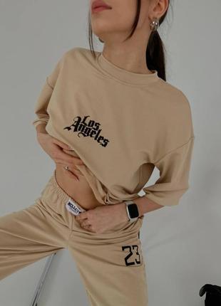 Костюм oversized футболка джоггеры 2 цвета2 фото