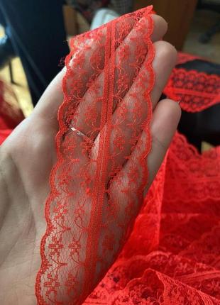 Кружево гипюр красное 45мм