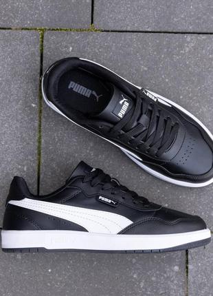 Кеди високої якості puma court ultra lite black white1 фото