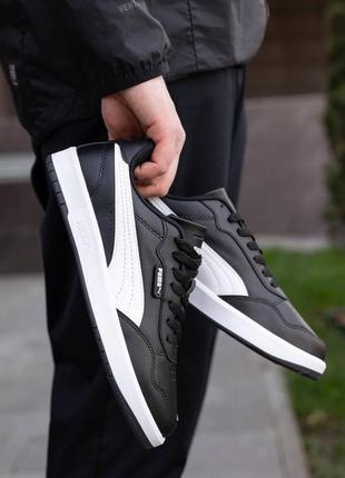 Кеды высокого качества puma court ultra lite black white4 фото