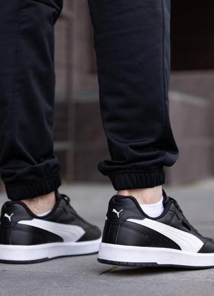 Кеды высокого качества puma court ultra lite black white8 фото