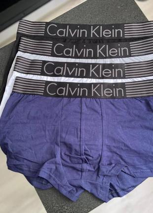 Чоловічий набір трусів 4 шт calvin klein колір чорний, сірий, білий, синій4 фото