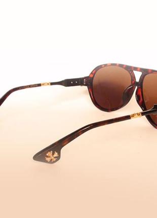 Окуляри chrome hearts dt hot cooter brown-leo-gold brown6 фото