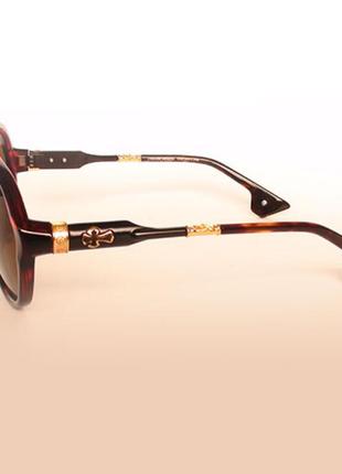 Окуляри chrome hearts dt hot cooter brown-leo-gold brown7 фото