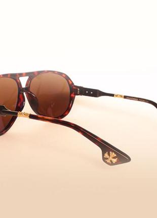 Окуляри chrome hearts dt hot cooter brown-leo-gold brown2 фото