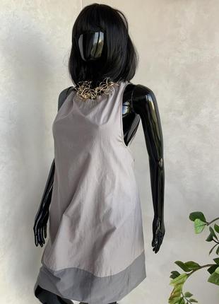 Brunello cuccinelli люксовое итальянское коттоновое платье свободного фасона