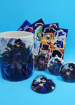 Коллекционный мини-бокс ризли с чашкой из геншин импакт