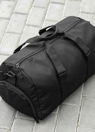 Дорожная спортивная сумка с отделом для обуви черная тканевая для тренировок вместительная на 31 л6 фото