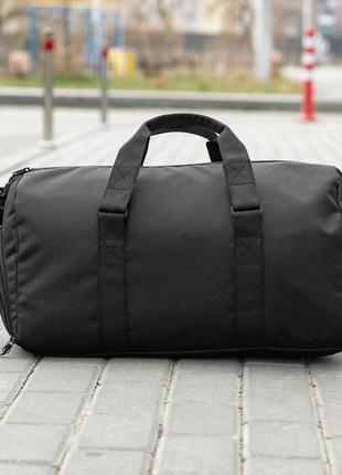 Дорожня спортивна сумка з відділом взуття чорна тканинна для тренувань містка на 31 л5 фото