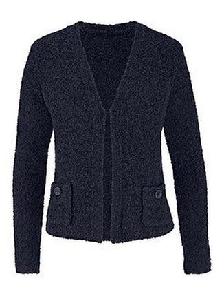 Шикарный кардиган из ткани букле 15% шерсть tchibo германия размер 44/46 евро