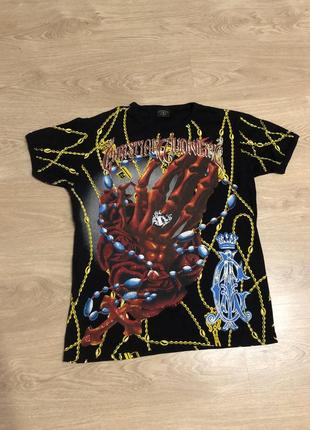 Rare vintage y2k christian audigier goth cyber mall t-shirt мужская футболка