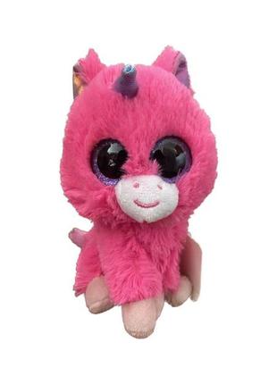 М'яка іграшка єдиноріг рожевий 15 см милі очі