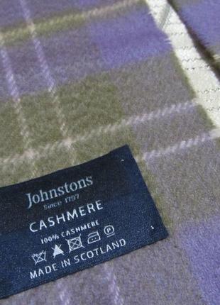 Johnston cashmere scotland кашемировый шарф 100% кашемир3 фото