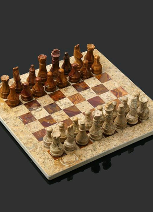 Ексклюзивні шахи з натурального, напівдорогоцінного каміння1 фото