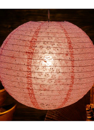 Ліхтар паперовий "куля з дірками мей хуа" d = 39 див. світло роже
