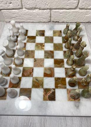Шахи з натурального каменю "онікс" 40х40 см4 фото