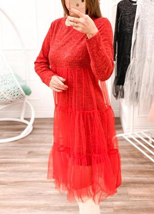 Тепле ангоровое сукня з спідницею фатиновой10 фото