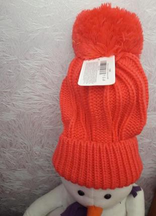 Шаика червона дитяча з помпоном і люрексом