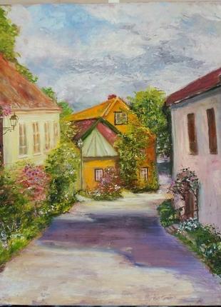 Картина "тихие улочки" 60х50