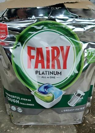 Таблетки для посудомоечных машин фейри fairy platinum all in one