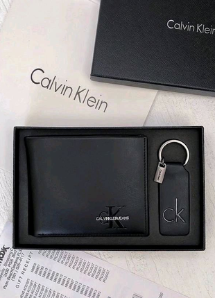 Мужское брендовый кошелек calvin klein lux + брелок2 фото
