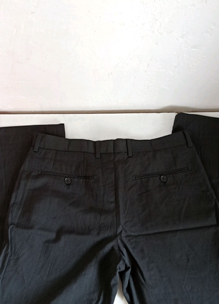 Чоловічі чорні класичні строгі штани в смужку дрібну3 фото
