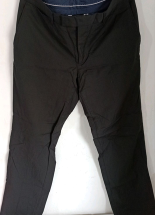 Чоловічі чорні класичні строгі штани в смужку дрібну4 фото