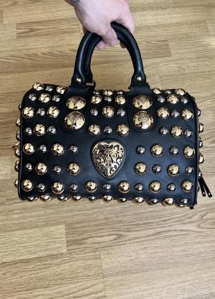 Сумка из натуральной кожи gucci babouska studded leather boston оригинал новая