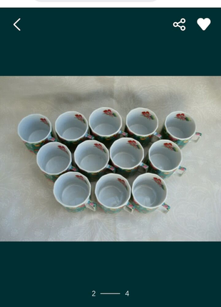 Ексклюзивный, миниатюрный,  кофейный набор чашек  розы4 фото