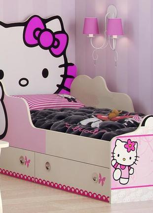 Дитяче ліжко hello kitty ліжечко хеллоу кітті