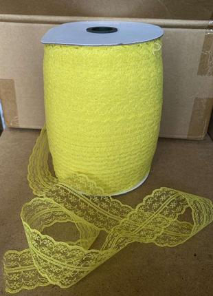 Кружево гипюр желтое 45мм