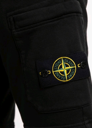 Шорти stone island  black cotton4 фото