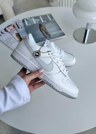 Nike dunk white platinum grey2 фото