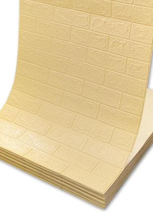 Самоклеюча 3d панель під бежеву цеглу в рулоні 700мм*20м*3мм