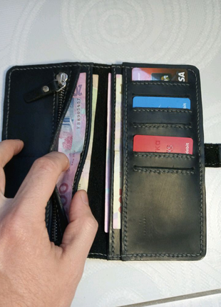 Шкіряний чоловічий гаманець. під замовлення.2 фото