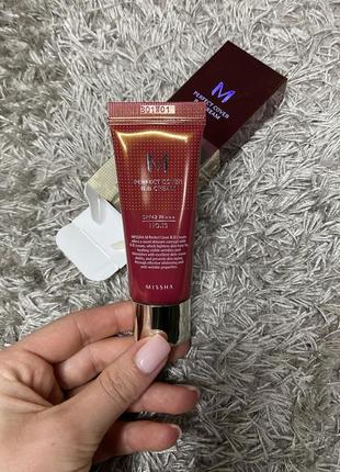 Вв-крем missha m perfect cover rx spf42/pa+відтінок 13 (bright beige) 20 мл7 фото