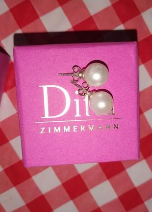 Срібні сережки dita zimmermann, з перлинами