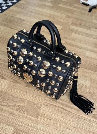 Сумка из натуральной кожи gucci babouska studded leather boston оригинал новая7 фото