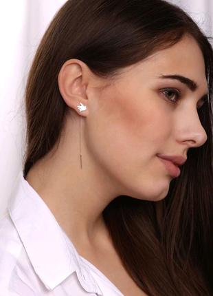 Протяжки голуби серебро 925