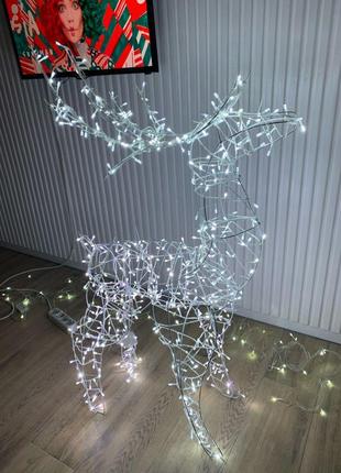 Новорічний олень гірлянда лід ялинка різдвяний подарунок декор3 фото