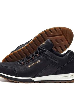 Шкіряні кросівки демісезонні columbia чорні