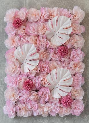 Штучний фітомодуль з квітів "рожеві квіти", 40*60 см1 фото