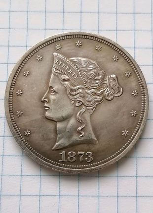 Монета 1 долар 1873 сша торговий долар1 фото