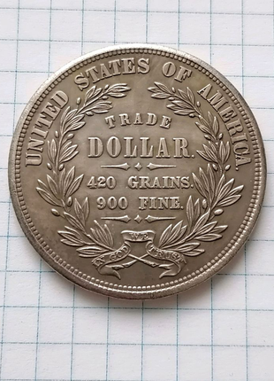 Монета 1 долар 1873 сша торговий долар2 фото
